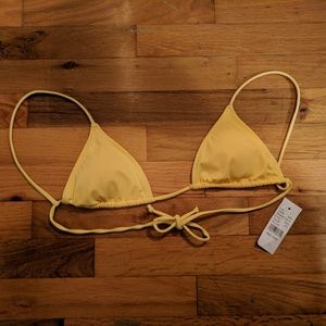 LA Hearts-Basic Yellow Triangle Bikini Top